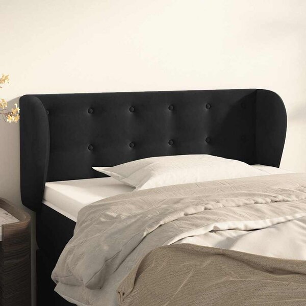 Čelo postele typu ušák černé 83x23x78/88 cm samet 3117610
