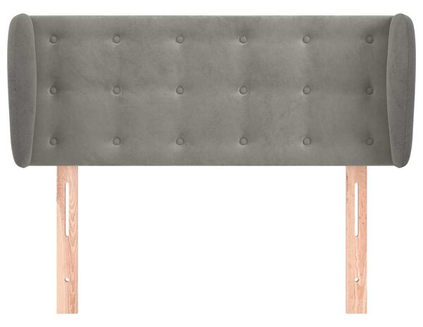 Čelo postele typu ušák světle šedé 83x23x78/88 cm samet 3117608