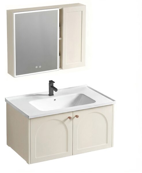 Sada koupelnového nábytku s umyvadlem Denver 80cm Creme