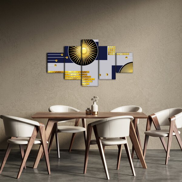 Obraz - Zlaté kruhy (125x70 cm)