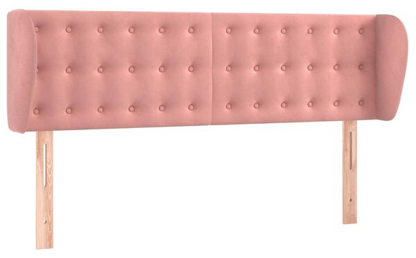 Čelo postele typu ušák růžová 147x23x78/88 cm samet 3117631