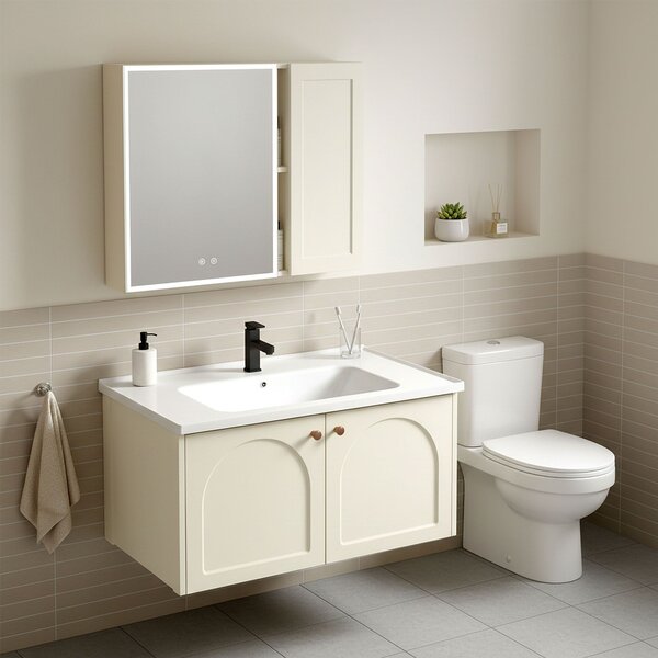 Sada koupelnového nábytku s umyvadlem Denver 80cm Creme