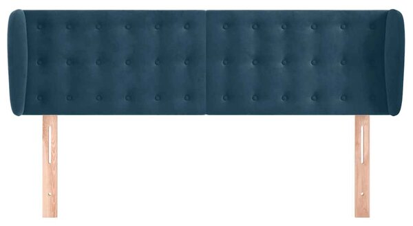 Čelo postele typu ušák tmavě modré 147x23x78/88 cm samet 3117630