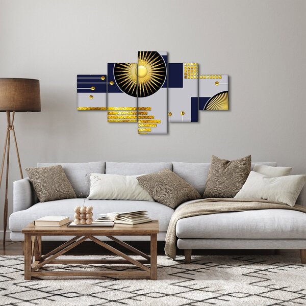 Obraz - Zlaté kruhy (125x70 cm)