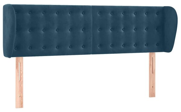 Čelo postele typu ušák tmavě modré 147x23x78/88 cm samet 3117630