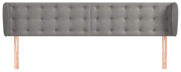 Čelo postele typu ušák světle šedé 183x23x78/88 cm samet 3117638