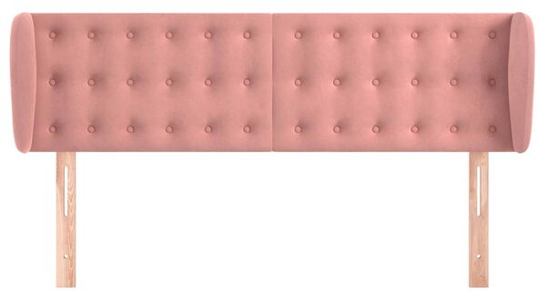 Čelo postele typu ušák růžová 147x23x78/88 cm samet 3117631