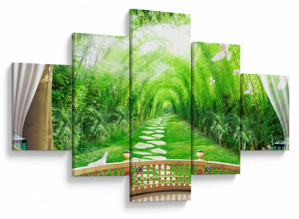 Obraz - Výhled na tropickou zahradu (125x70 cm)