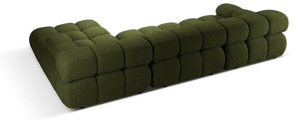 Zelená modulární rohová pohovka z textilie bouclé (pravý roh) Bellis – Micadoni Home