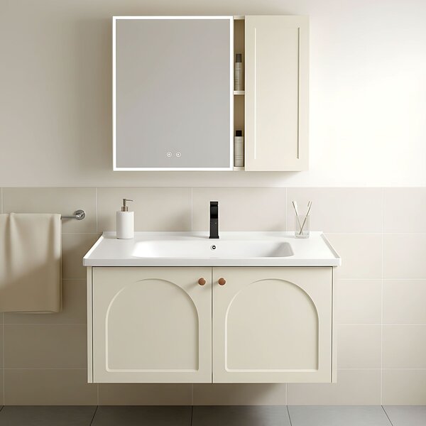 Sada koupelnového nábytku s umyvadlem Denver 80cm Creme