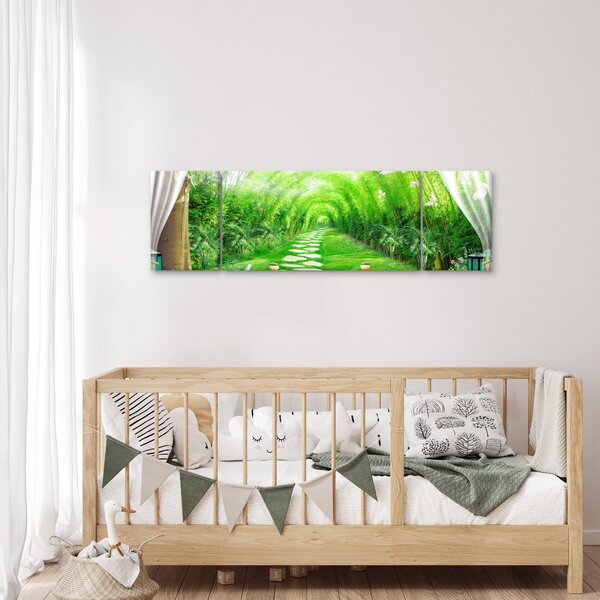 Obraz - Výhled na tropickou zahradu (170x50 cm)