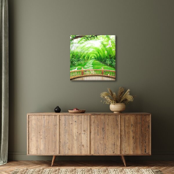 Obraz - Výhled na tropickou zahradu (30x30 cm)