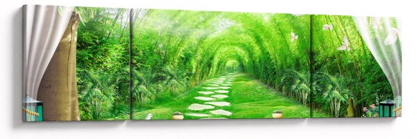 Obraz - Výhled na tropickou zahradu (170x50 cm)