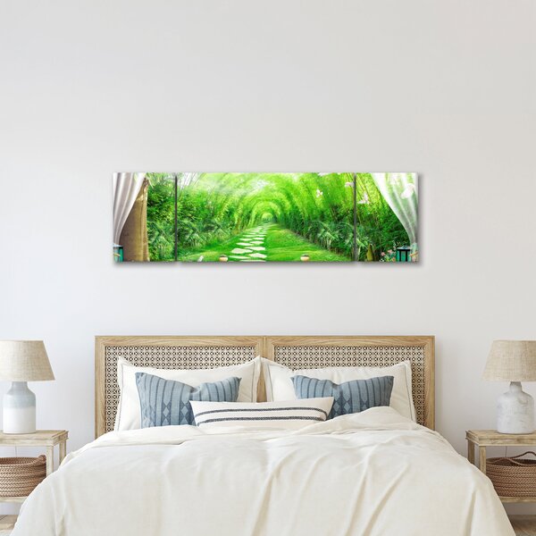Obraz - Výhled na tropickou zahradu (170x50 cm)