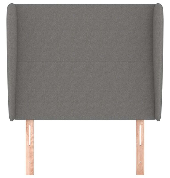 Čelo postele typu ušák tmavě šedé 103x23x118/128 cm textil 3117667