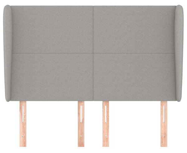 Čelo postele typu ušák světle šedé 147x23x118/128 cm textil 3117674