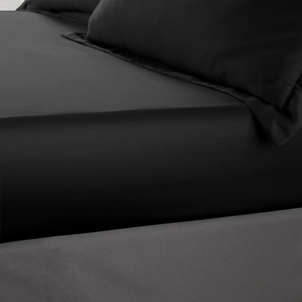 Černé napínací saténové prostěradlo 90x190 cm Silky Soft – Catherine Lansfield