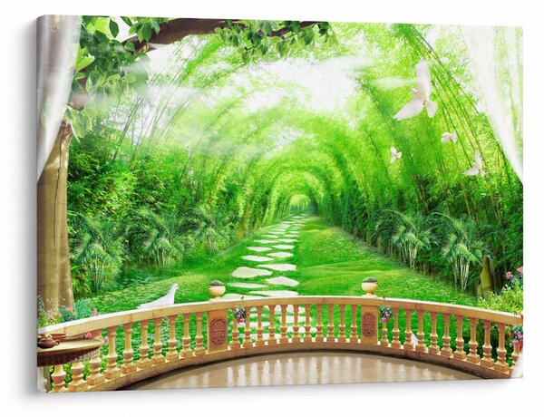 Obraz - Výhled na tropickou zahradu (70x50 cm)
