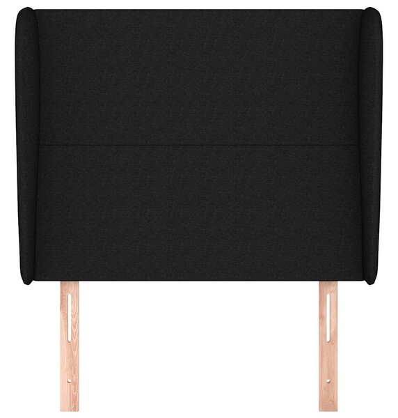 Čelo postele typu ušák černé 83 x 23 x 118/128 cm textil 3117652