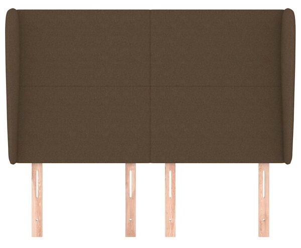 Čelo postele typu ušák tmavě hnědé 147x23x118/128 cm textil 3117677