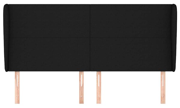 Čelo postele typu ušák černé 203x23x118/128 cm textil 3117700
