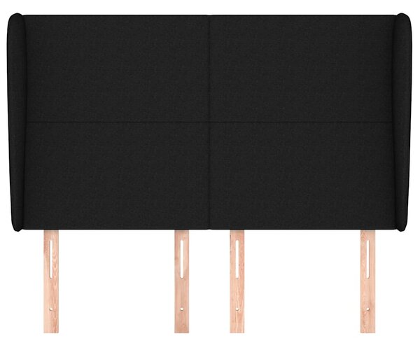 Čelo postele typu ušák černé 147x23x118/128 cm textil 3117676