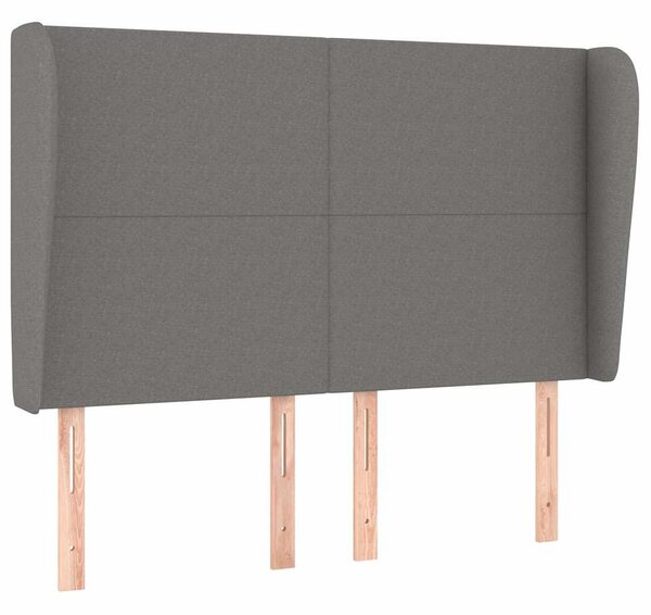 Čelo postele typu ušák tmavě šedé 147x23x118/128 cm textil 3117675