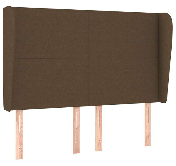 Čelo postele typu ušák tmavě hnědé 147x23x118/128 cm textil 3117677