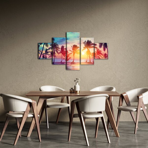 Obraz - Tropický západ slunce (125x70 cm)