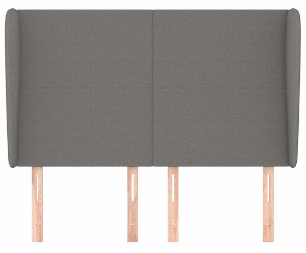 Čelo postele typu ušák tmavě šedé 147x23x118/128 cm textil 3117675