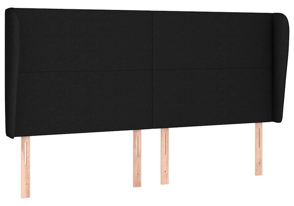 Čelo postele typu ušák černé 203x23x118/128 cm textil 3117700