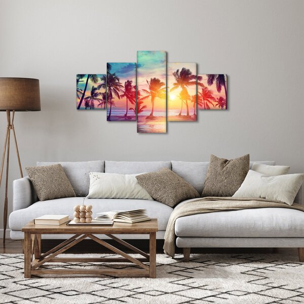 Obraz - Tropický západ slunce (125x70 cm)