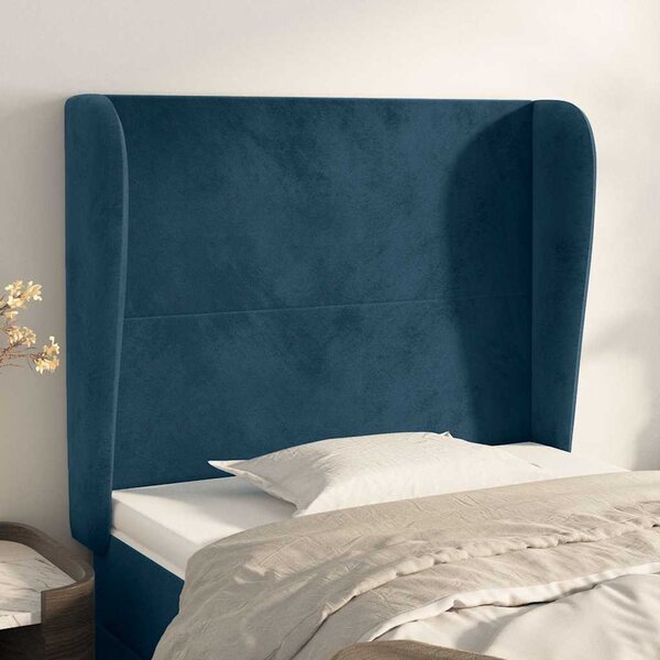 Čelo postele typu ušák tmavě hnědé 103x23x118/128 cm textil 3117722