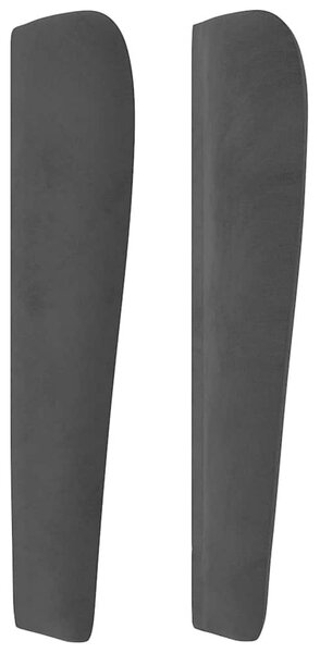Čelo postele typu ušák černé 203x23x118/128 cm samet 3118262