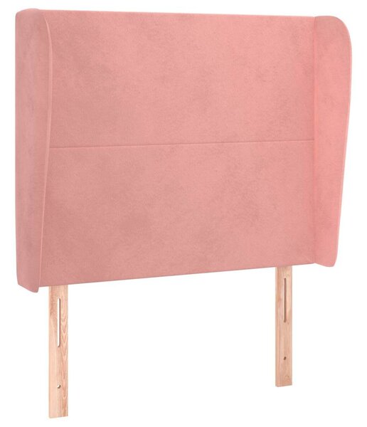 Čelo postele typu ušák růžové 83 x 23 x 118/128 cm samet 3117711