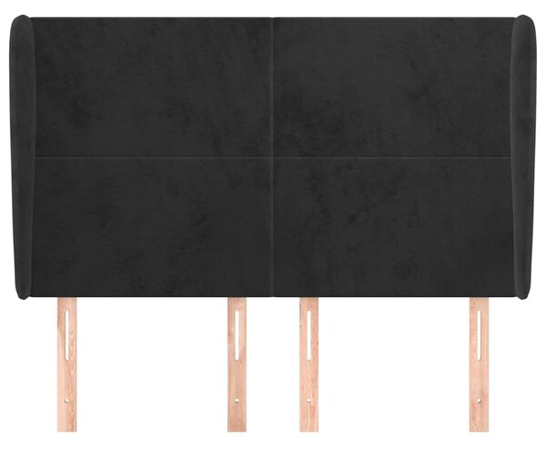 Čelo postele typu ušák černé 147x23x118/128 cm samet 3117726