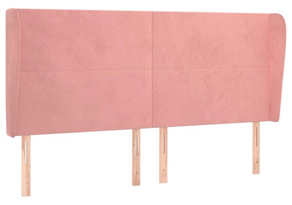 Čelo postele typu ušák růžová 163x23x118/128 cm samet 3117735