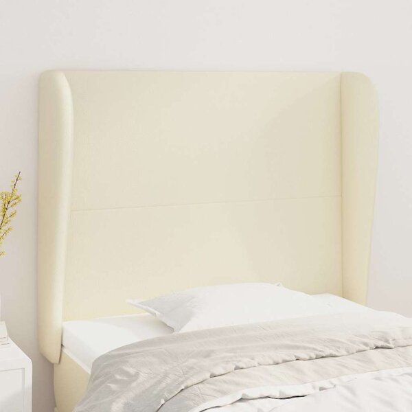 Čelo postele typu ušák krémové 83 x 23 x 118/128 cm umělá kůže 3117750