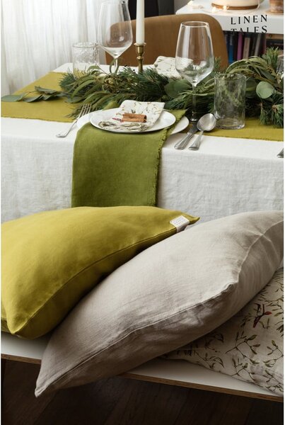 Lněný povlak na polštář 45x45 cm Moss Green – Linen Tales