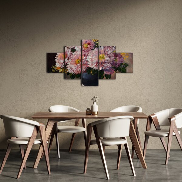 Obraz - Olejomalba, Květiny ve váze (125x70 cm)