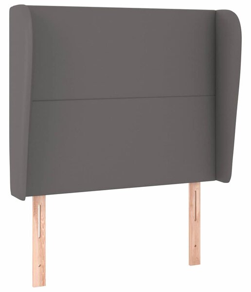 Čelo postele typu ušák tmavě šedé 103x23x118/128 cm umělá kůže 3117764