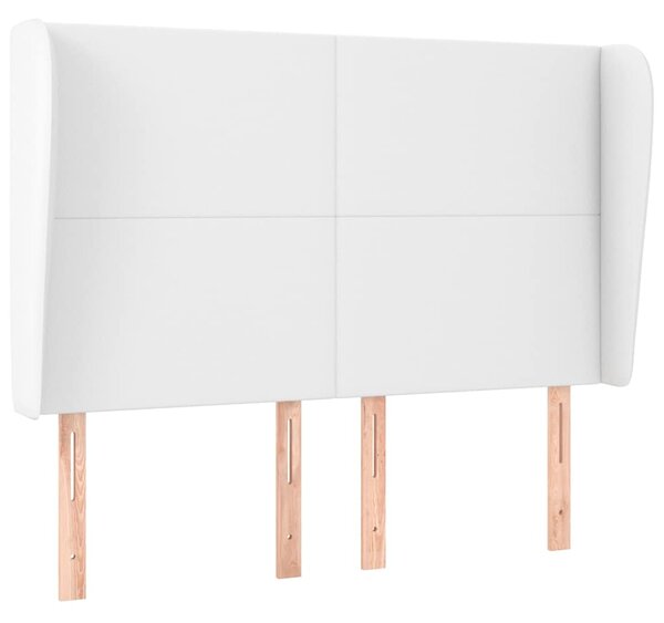 Čelo postele typu ušák bílé 147 x 23 x 118/128 cm umělá kůže 3117767