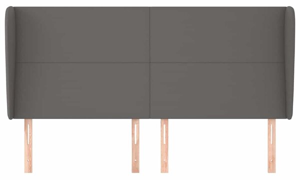 Čelo postele typu ušák tmavě šedá 203x23x118/128 cm umělá kůže 3117788