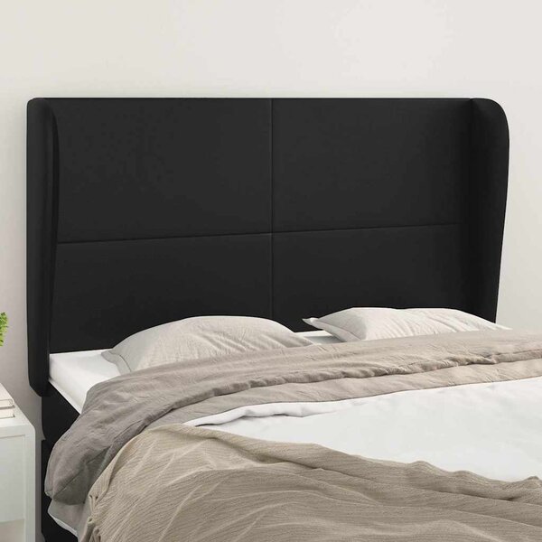 Čelo postele typu ušák černé 147x23x118/128 cm umělá kůže 3117766