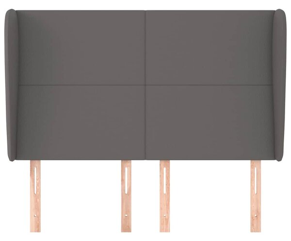 Čelo postele typu ušák tmavě šedé 147x23x118/128 cm umělá kůže 3117770