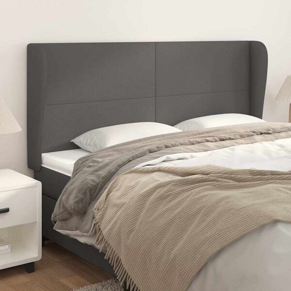 Čelo postele typu ušák tmavě šedá 203x23x118/128 cm umělá kůže 3117788