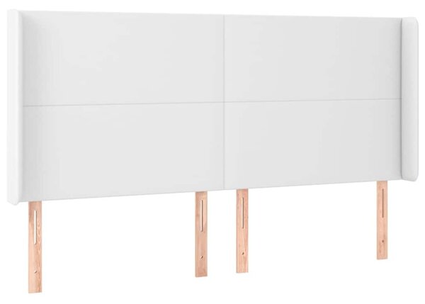 Čelo postele typu ušák bílá 203x23x118/128 cm umělá kůže 3117785