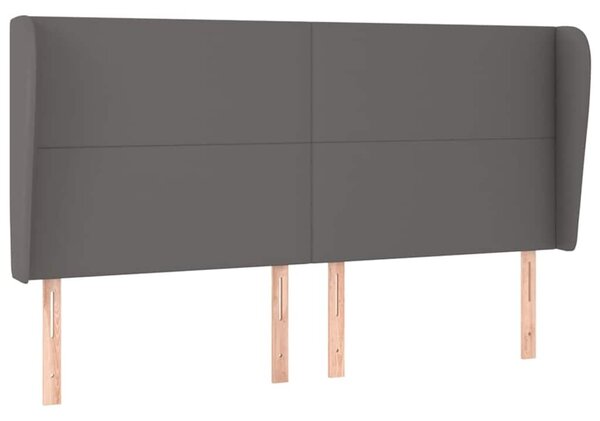 Čelo postele typu ušák tmavě šedá 203x23x118/128 cm umělá kůže 3117788