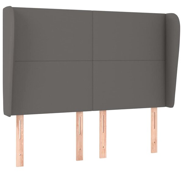 Čelo postele typu ušák tmavě šedé 147x23x118/128 cm umělá kůže 3117770