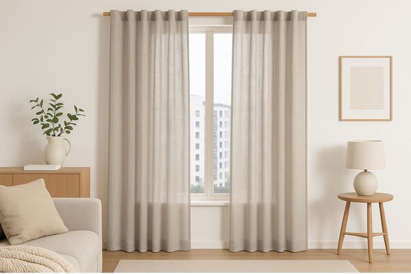 Béžový závěs 140x250 cm Valeta – Restilo